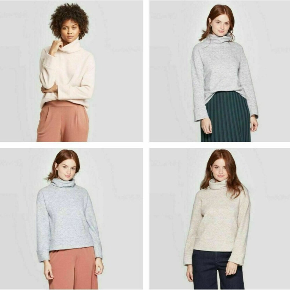 A New Day Women Long Slv Turtleneck Cozy Pullover